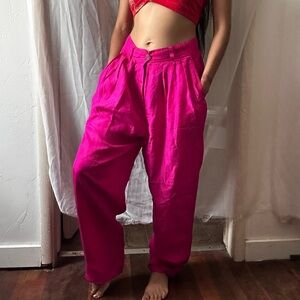 Vintage Hot Pink Silk Pantalon
